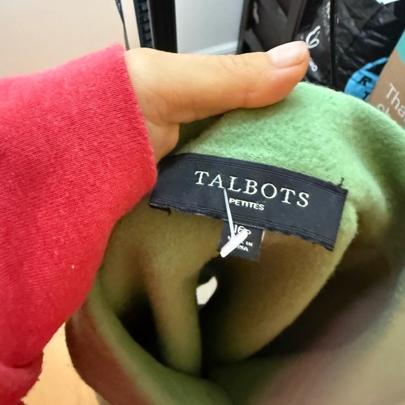 Talbots Green Felt Double Wool Pea Coat - Picture 3 of 5